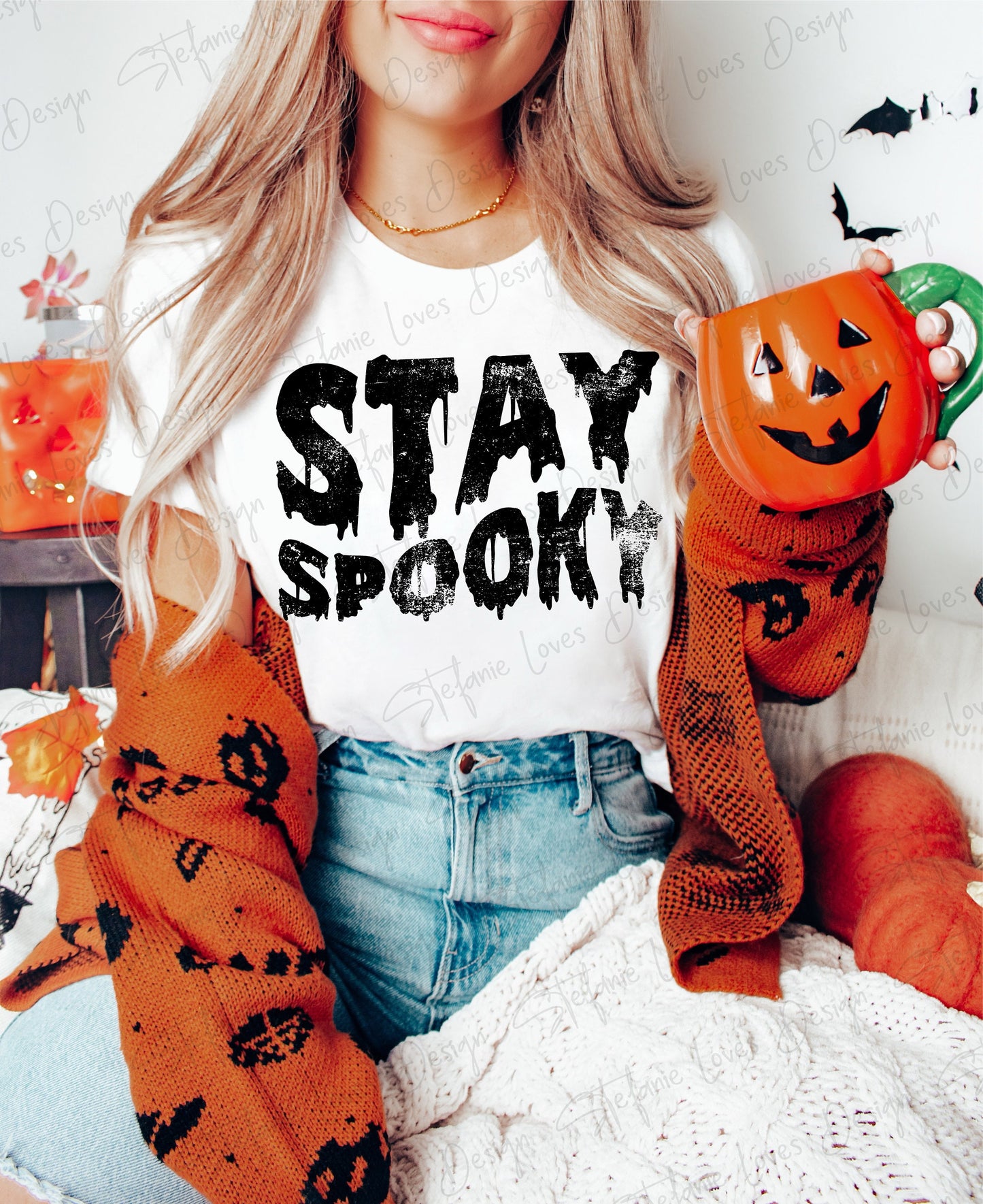 Stay Spooky Distressed Digital Design, Halloween, Fall, PNG, Digital Download,