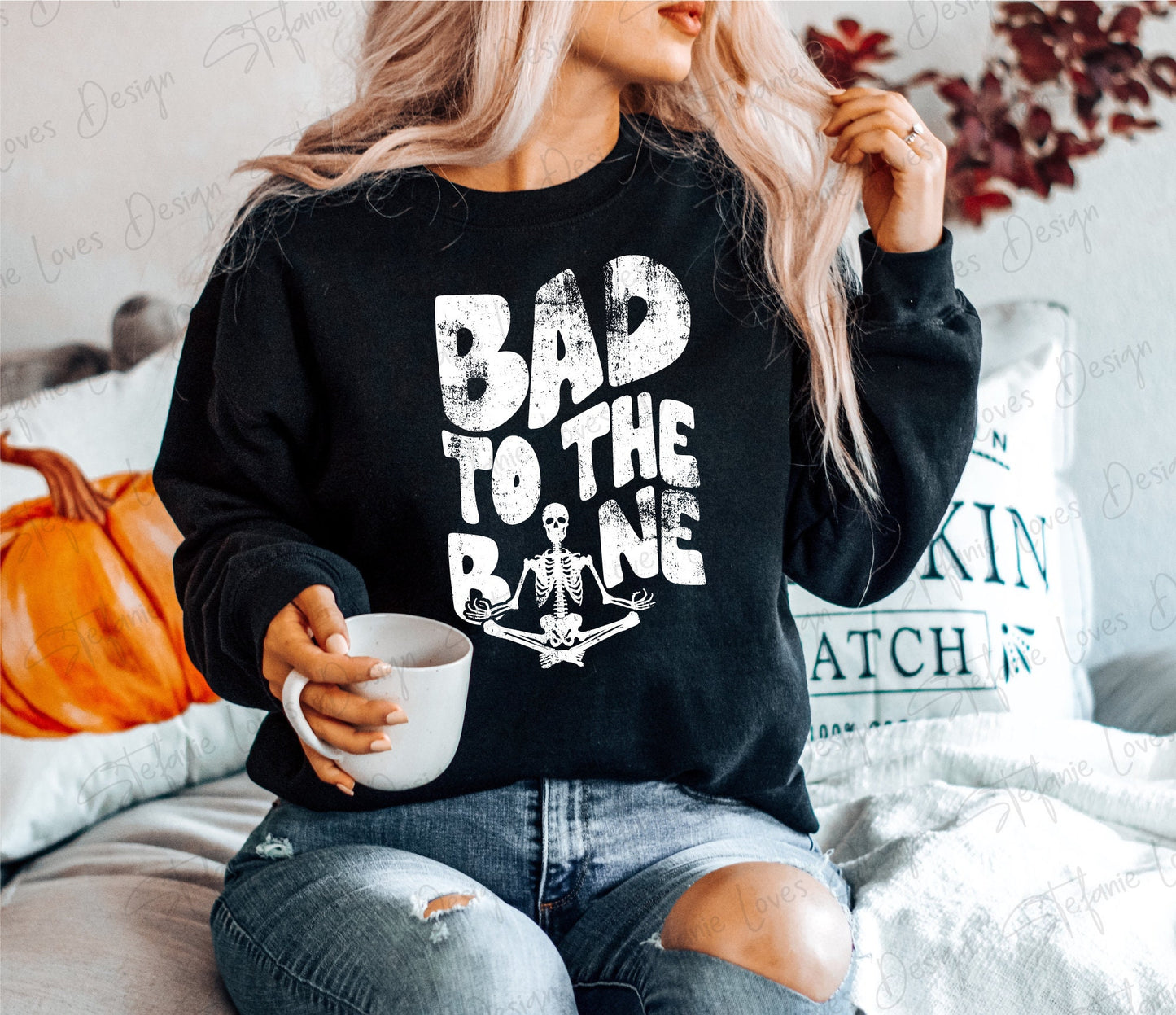 Bad to the Bone Distressed Digital Design