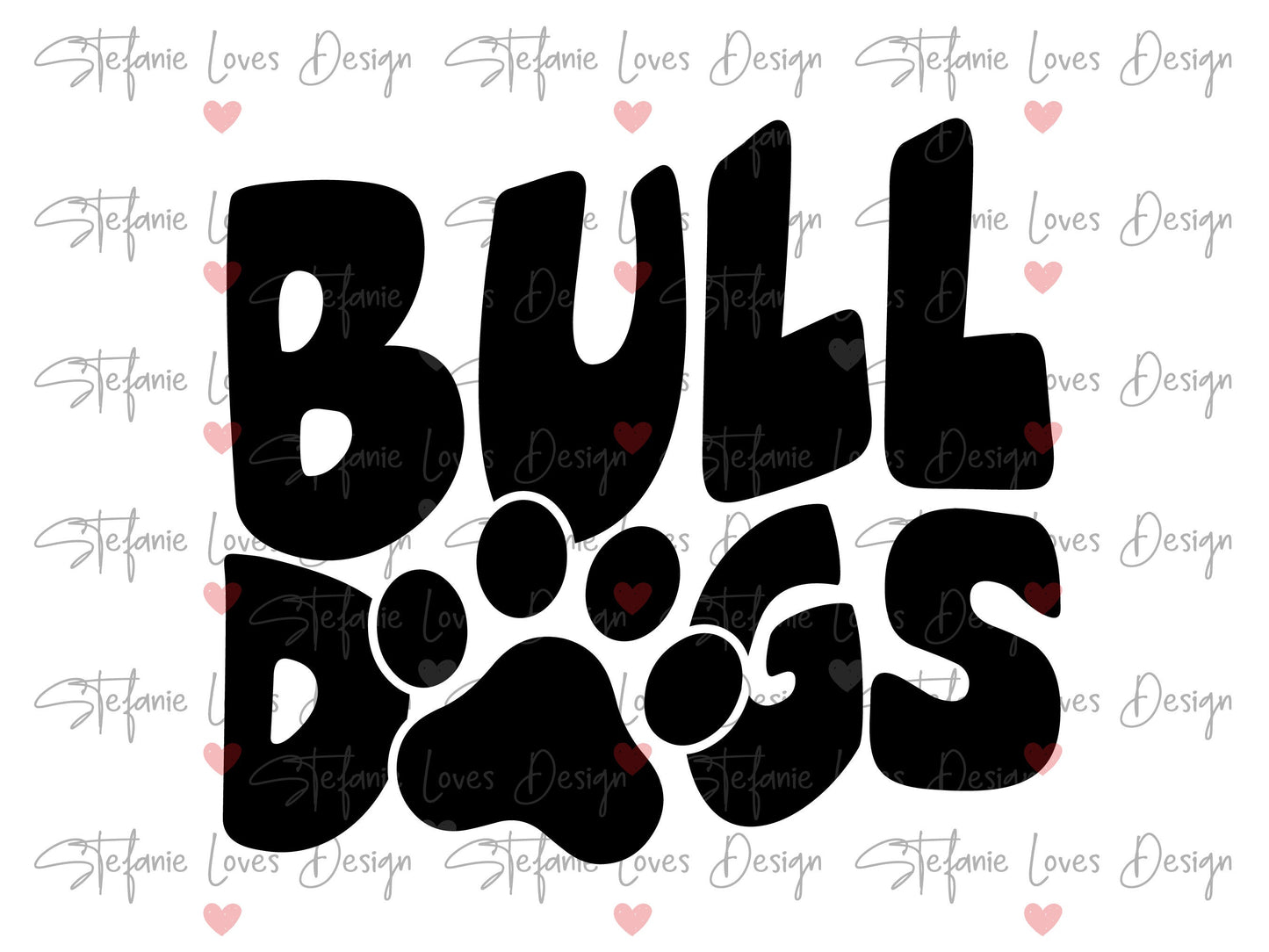 Bulldogs with Paw Digital Design
