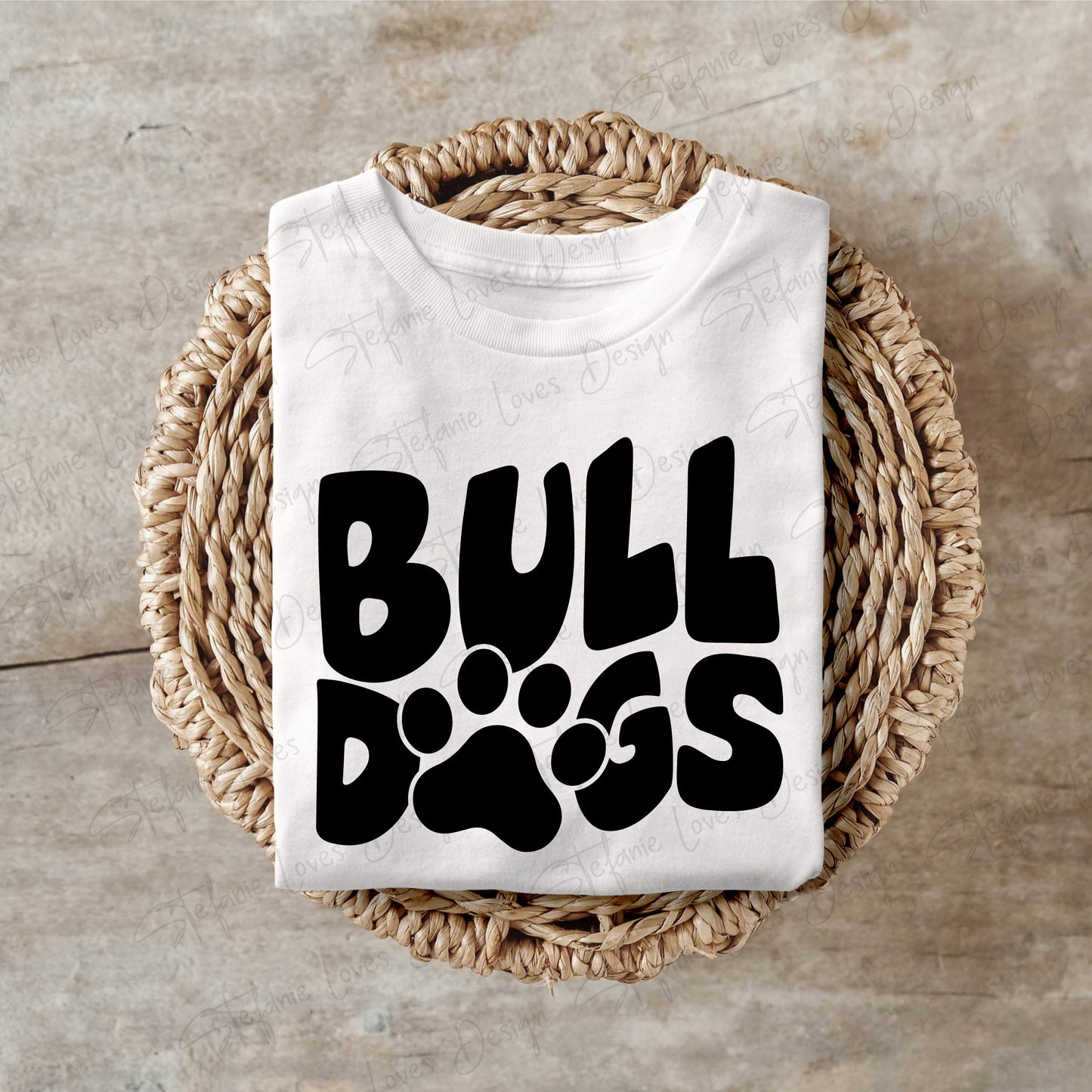 Bulldogs with Paw Digital Design