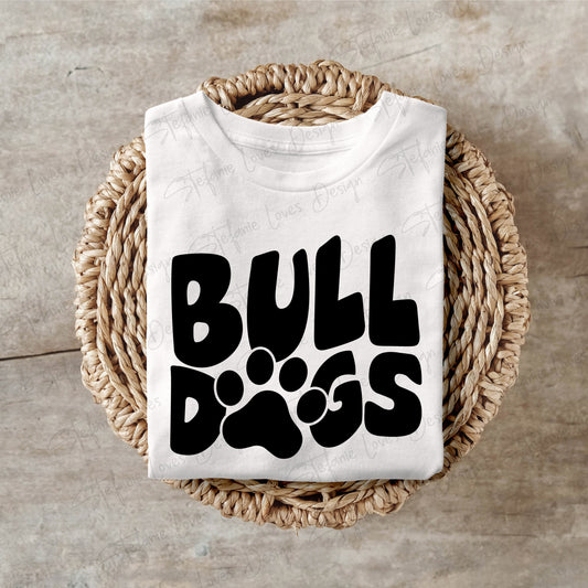 Bulldogs with Paw Digital Design
