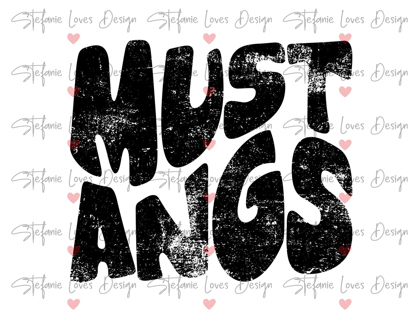 Mustangs Distressed Digital Design