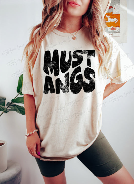 Mustangs Distressed Digital Design