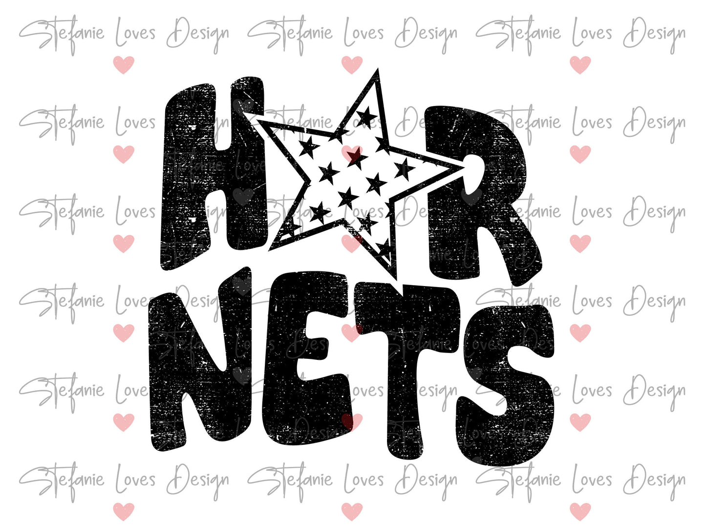 Hornets Star Distressed PNG and SVG, Digital Design