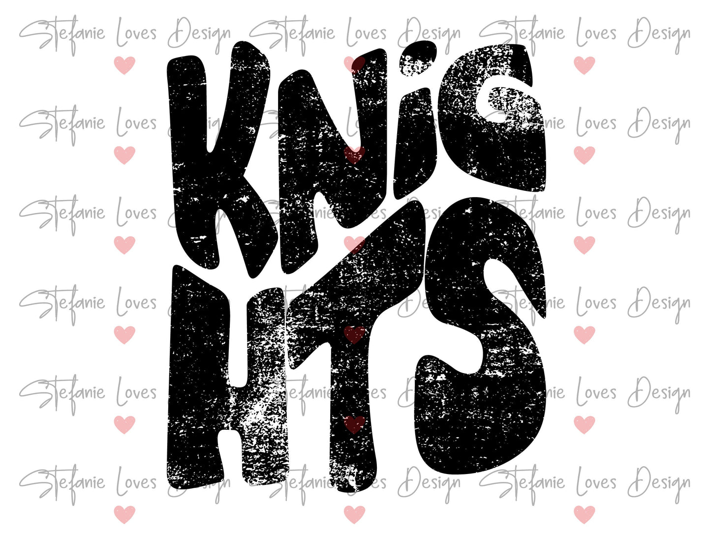 KNIGHTS stacked png, Distressed Knights Mascot png, Digital Design, Knights High School mascot
