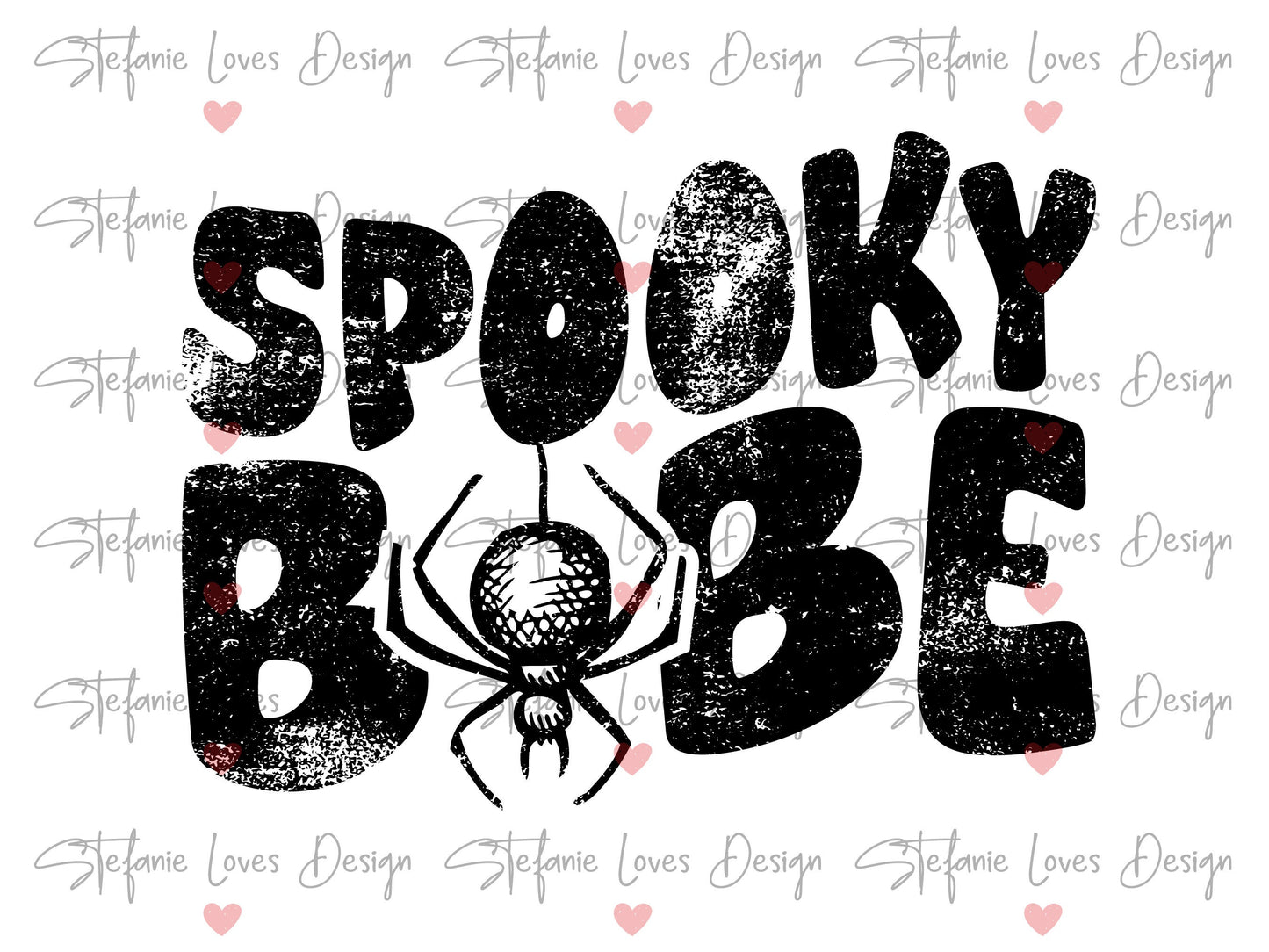 Spooky Babe Spider Distressed Digital Design