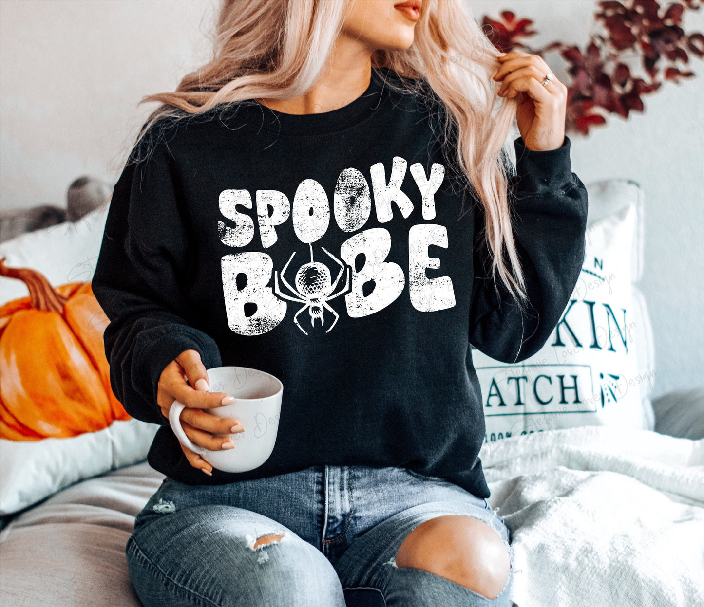 Spooky Babe Spider Distressed Digital Design
