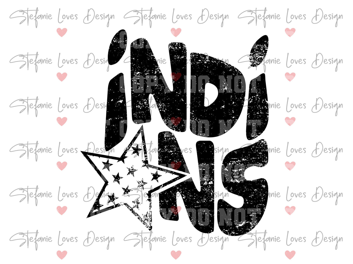 INDIANS Stacked Retro png, Distressed Indians Mascot png, Digital Design, Indians