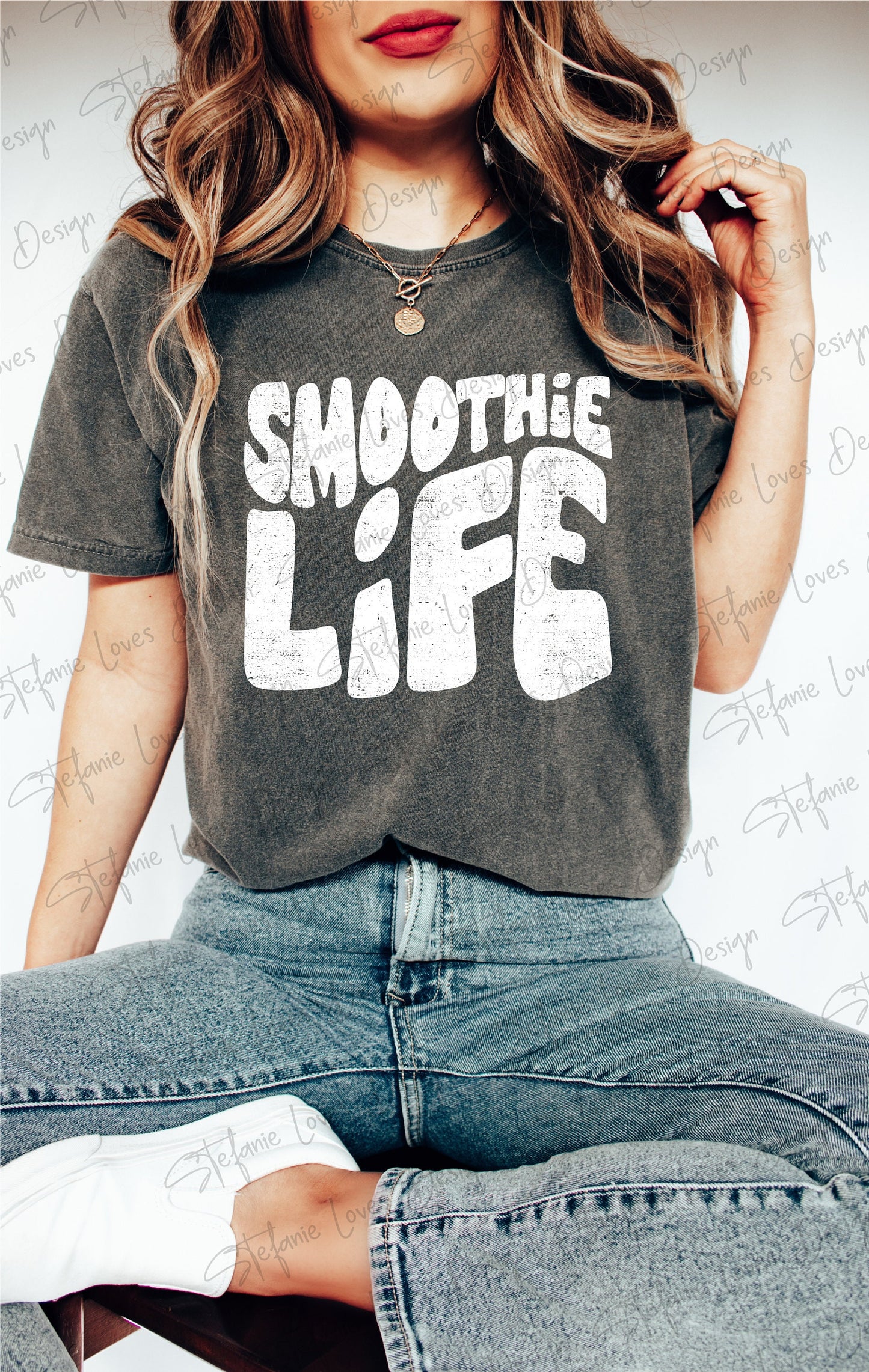 Smoothie Life Distressed png, Digital Design