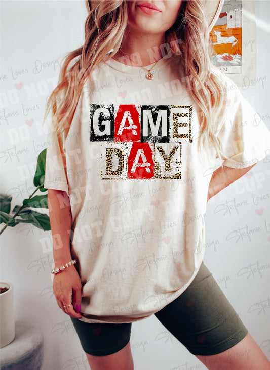 Game Day Leopard Anarchy Distressed Digital Design