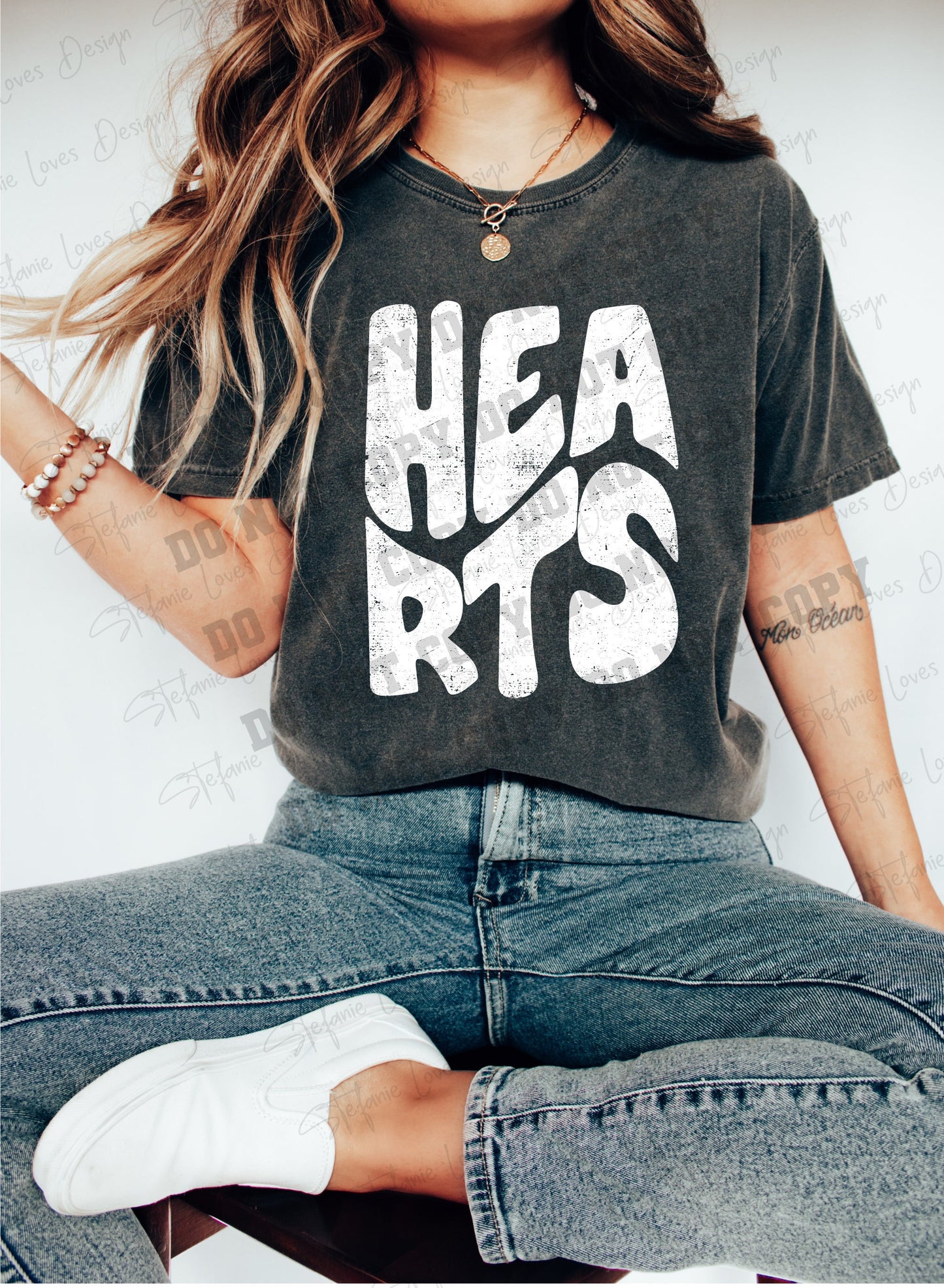 HEARTS Distressed png, Digital Design