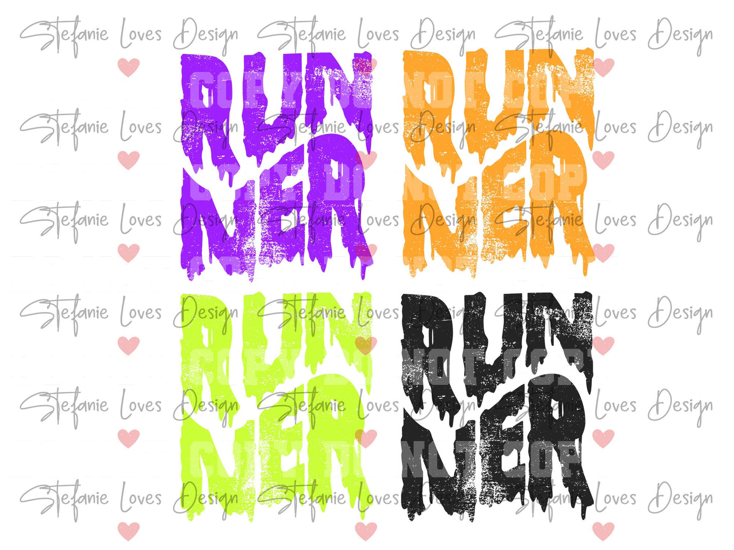 RUNNER HALLOWEEN Distressed Digital Design