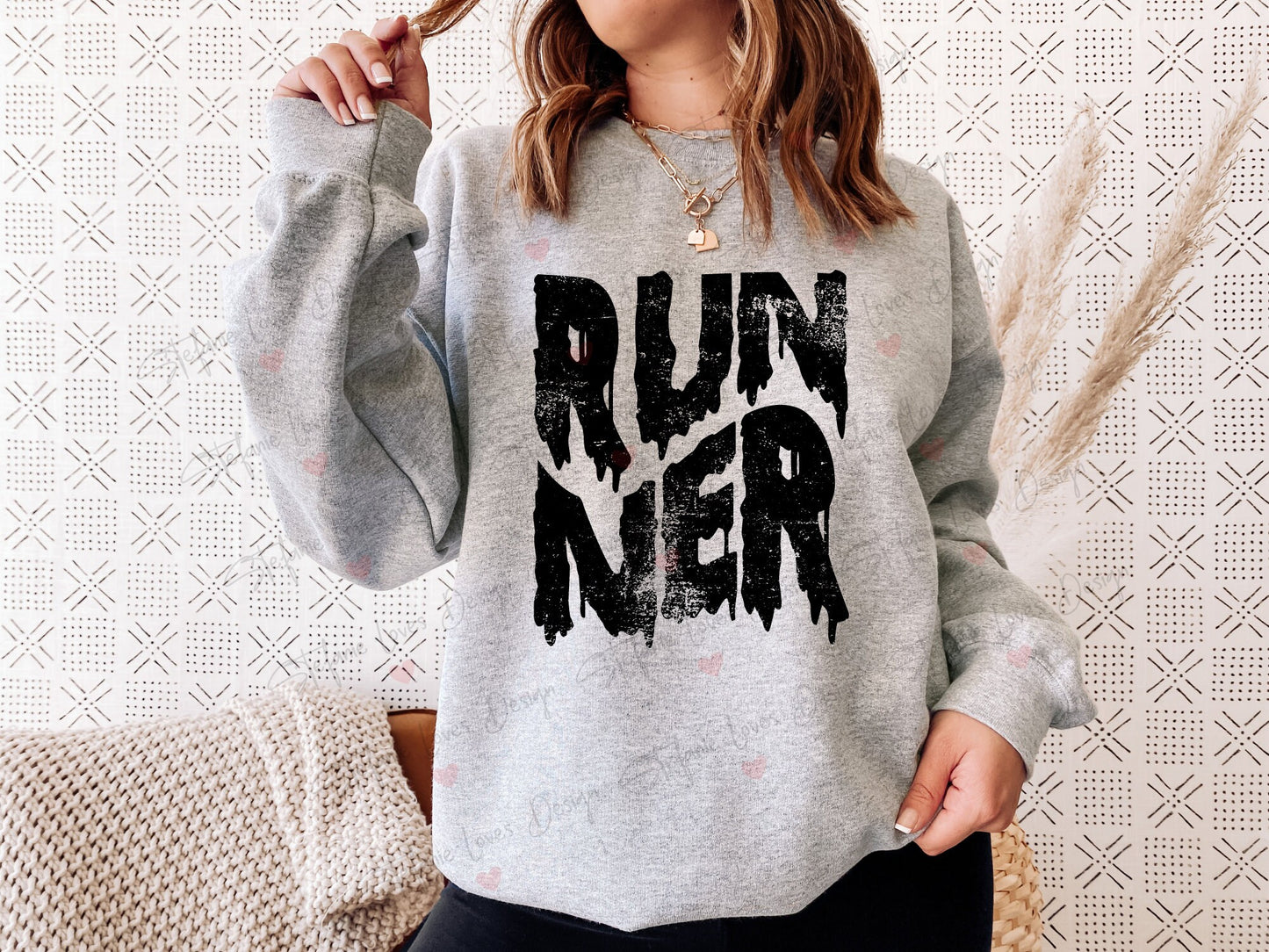 RUNNER HALLOWEEN Distressed Digital Design