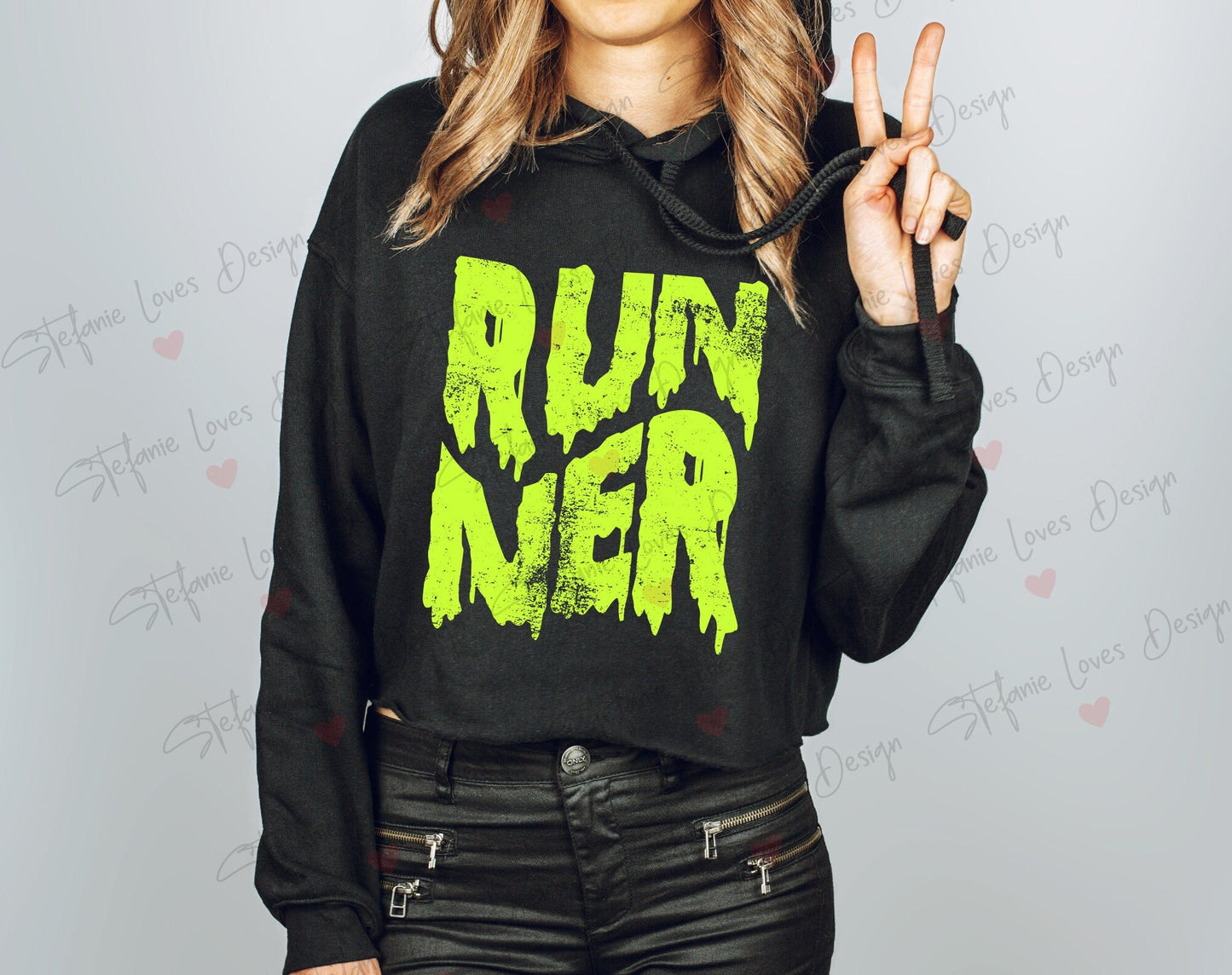 RUNNER HALLOWEEN Distressed Digital Design