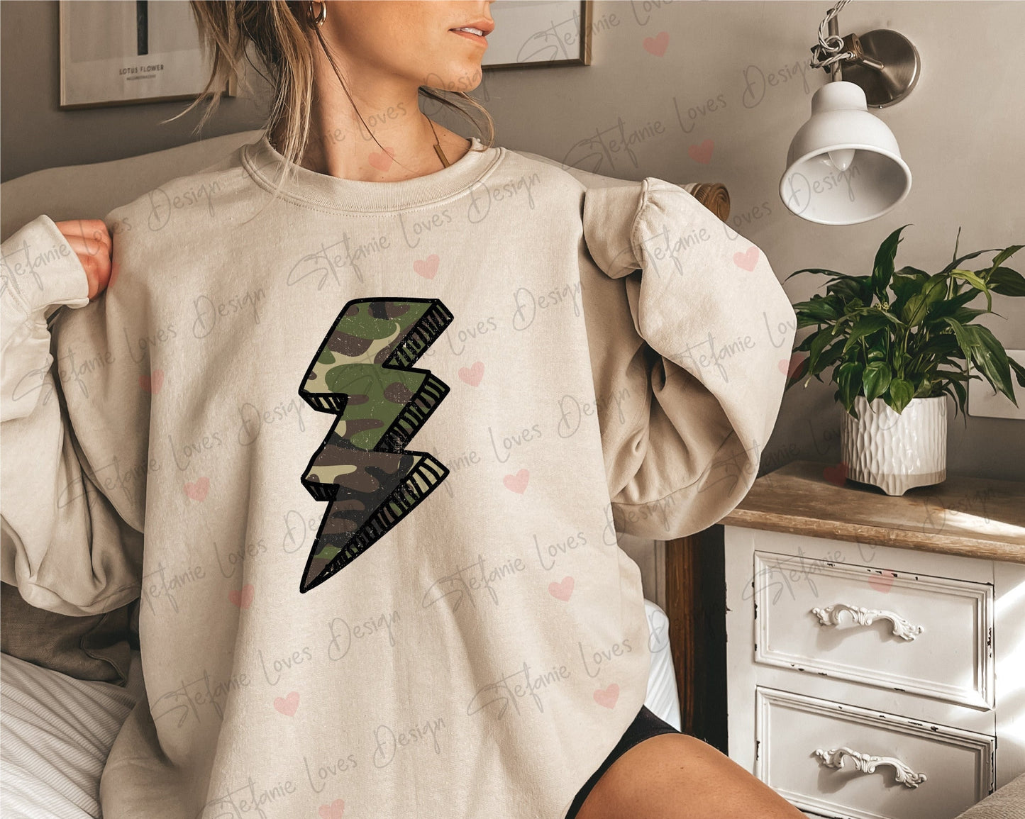 Lightning Bolt camouflage Distressed PNG, Digital Design, Trending