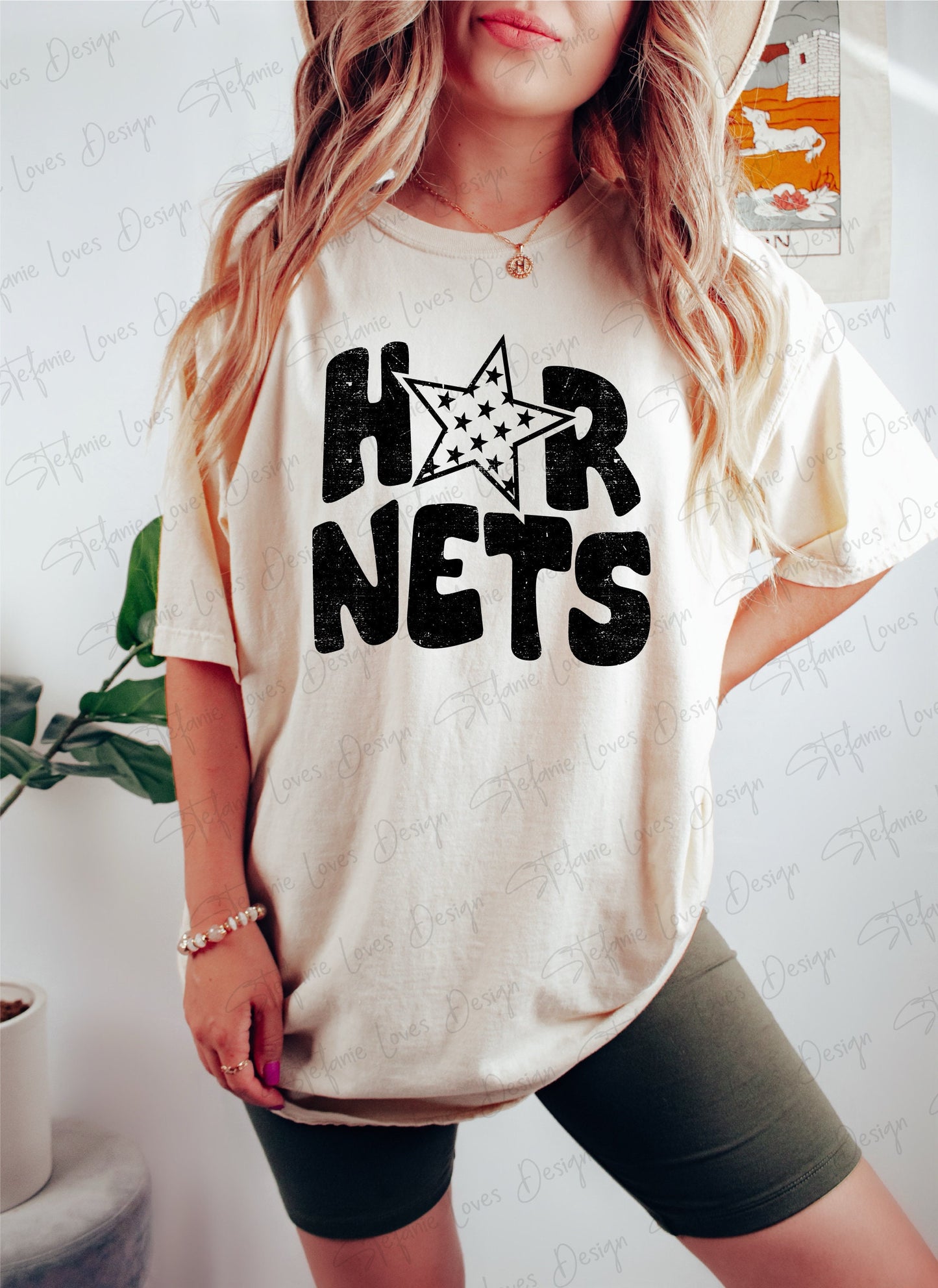 Hornets Star Distressed PNG and SVG, Digital Design