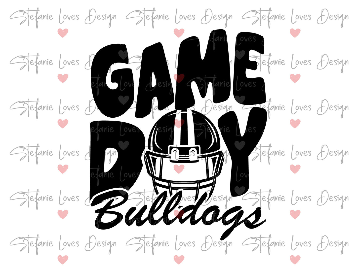 Game Day Helmet Bulldogs Digital Design