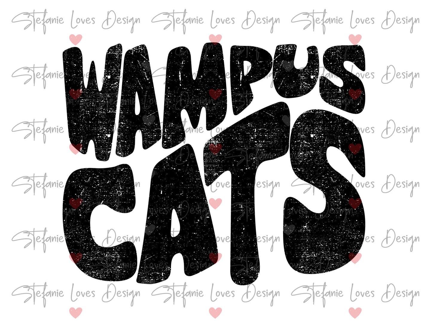 Wampus Cats Distressed png, Digital Design