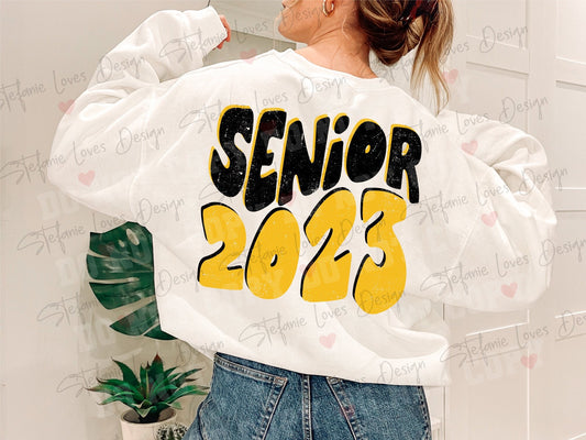 Senior 2023 Distressed png and svg, Distressed Senior png, 2023 Graduate, Digital Design, Graduation, Black and Gold