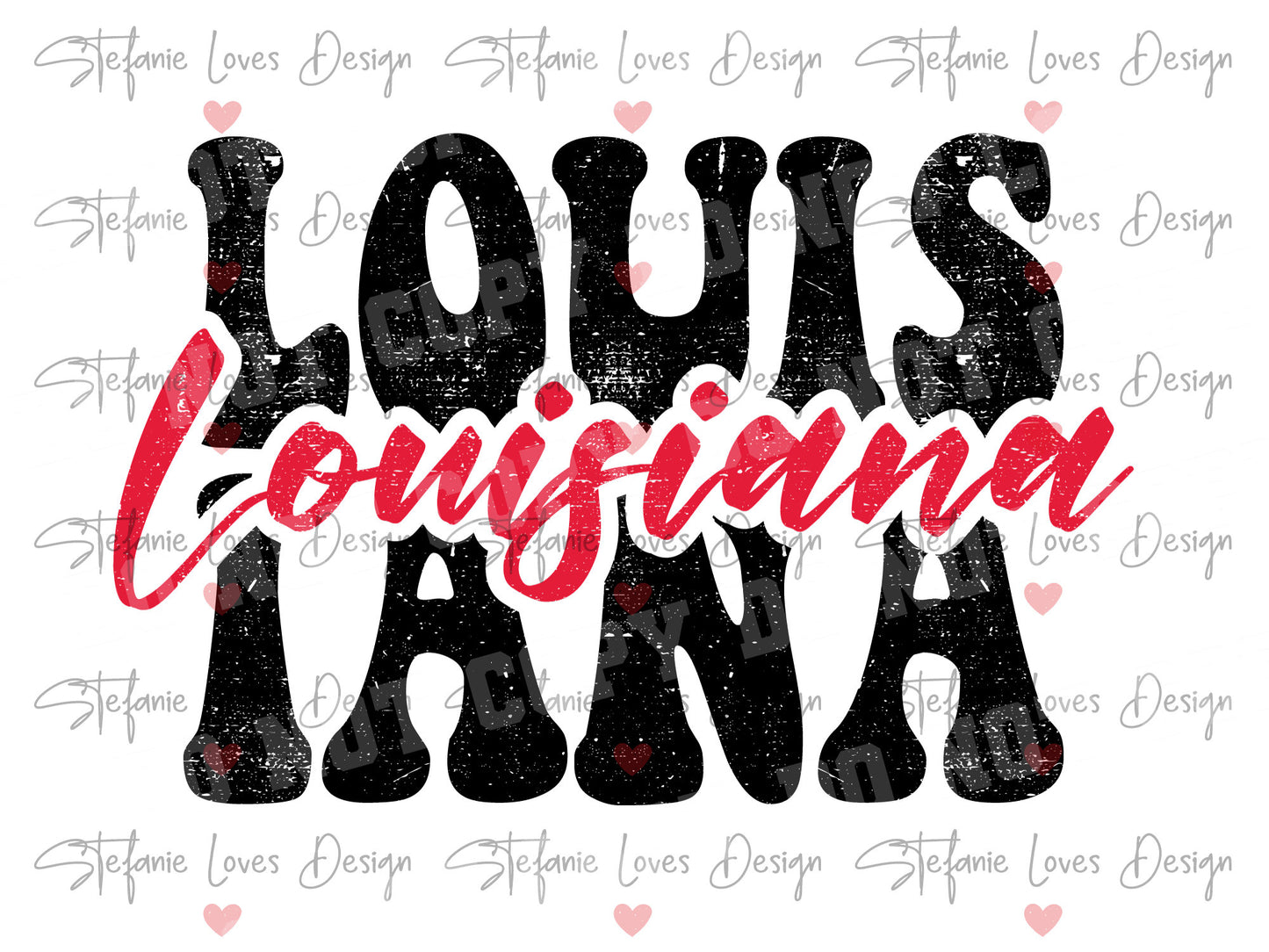 Louisiana Stacked Script Digital Design