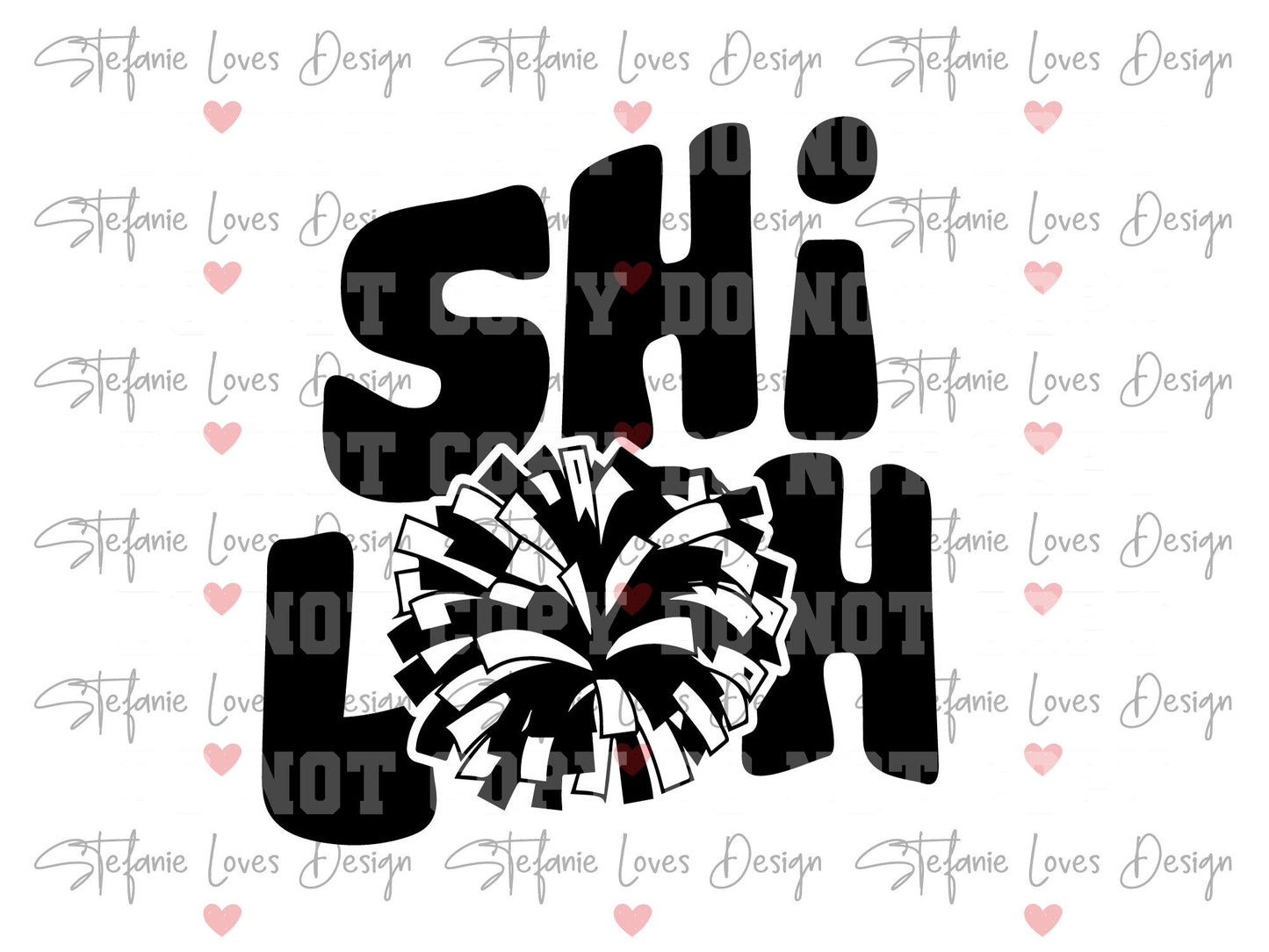 Shiloh Cheer Pom svg png dxf eps, Digital Design