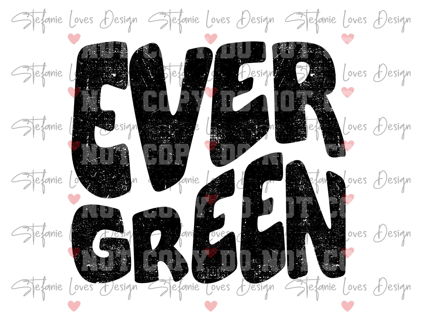 Evergreen Distressed png, Digital Design
