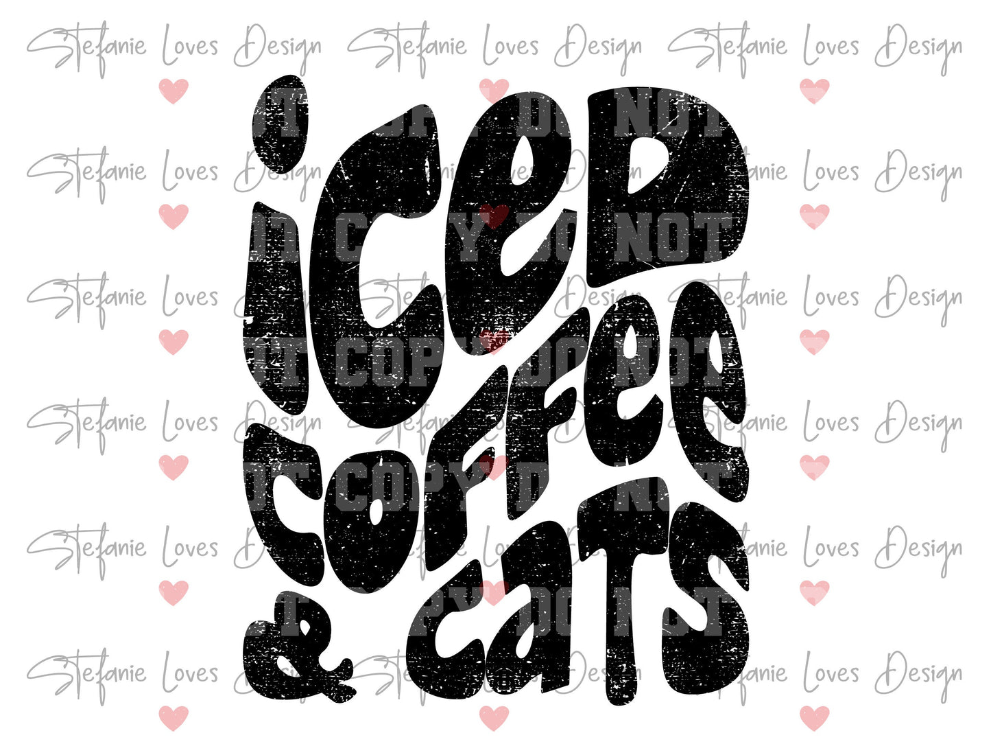 Iced Coffee and Cats Digital Design
