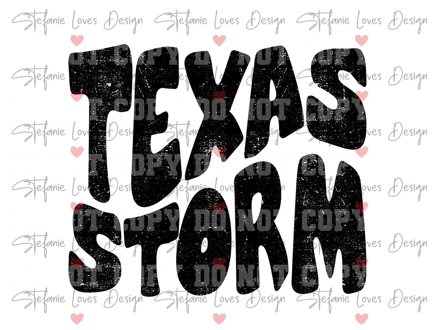 Texas Storm Distressed stacked Digital Design