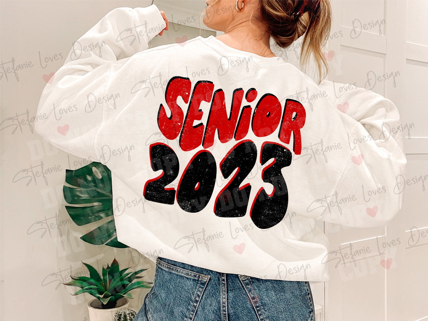 Senior 2023 Distressed png and svg, Distressed Senior png, 2023 Graduate, Digital Design, Graduation, Red and Black