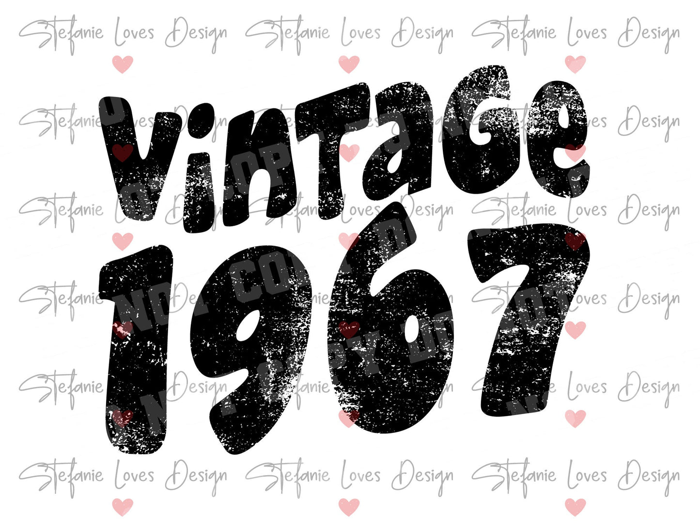 Vintage 1967 png, Distressed Birthday 1967 png, Digital Design