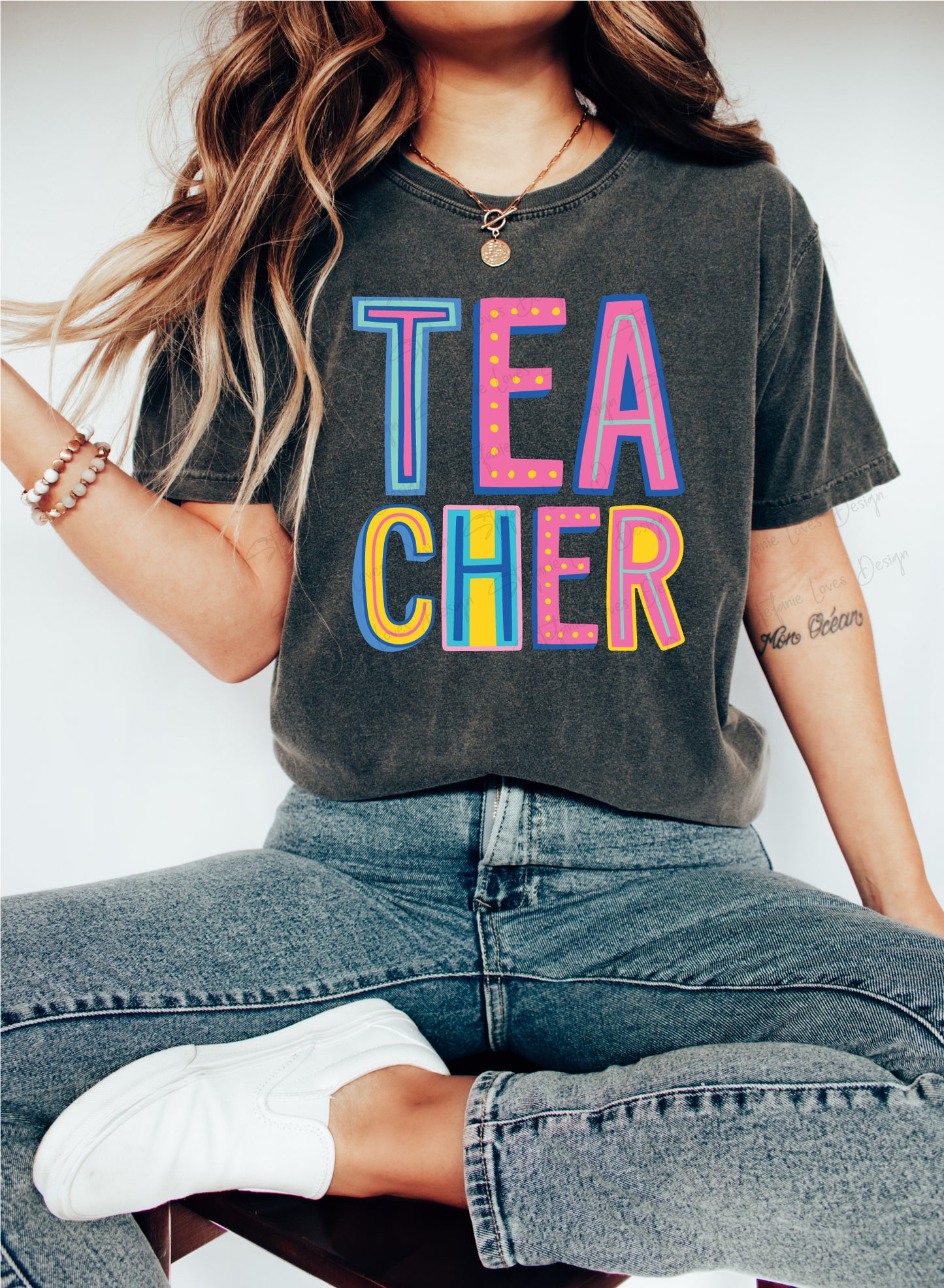 Teacher Cute Font Digital Design